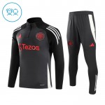 Kinder Manchester United Training Sweatshirts Viertelreißverschluss 2024-25 Graue Kinder Manchester United Training Sweatshirts Viertelreißverschluss 2024-25 Graue